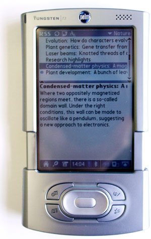 Image of RSS on a handheld device