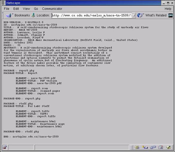 Metadata in structured format