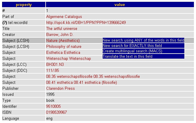 image showing functions triggered by an LCSH term