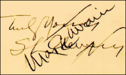 Signature of Samuel L. Clemens aka Mark Twain