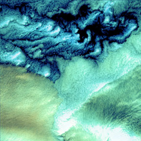 Satellite image of clouds over the Alluetian Islands