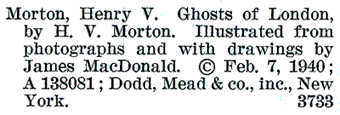 Copyright registration for Ghosts of London