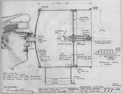 Red eye signal drawing by inventor Everett Huckel Bickley.