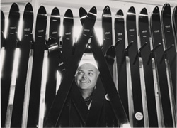 Photo of Howard Head with skis.