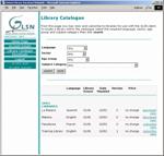 Screen shot of sample page for the Global Library Services Network