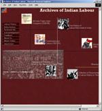 Screen shot of home page from Archives of Indian Labour