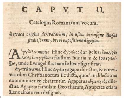 Image showing etymological data about Latin words derived from Greek Image showing etymological data about Latin words derived from Greek