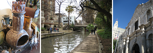 Three photos of San Antonio where the conference was held