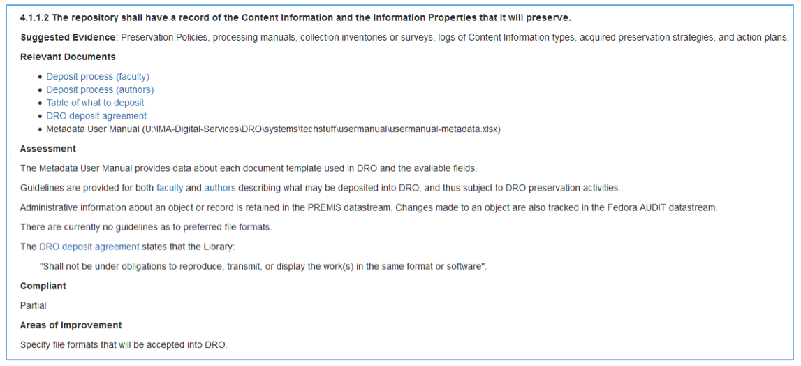 Literature review of an audit checklist