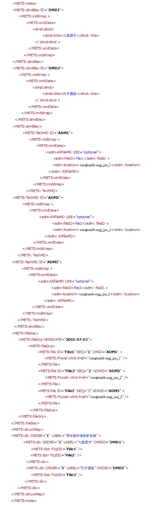 metadata code