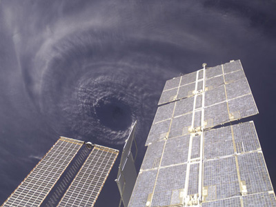 Photograph of Hurricane Ivan taken from the International Space Station showing the definitive hurricane 'eye'