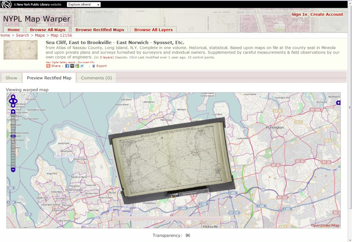 Screen Shot of NYPL Map Warper