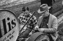 Image of farmers getting ready to plant strawberries