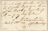 Photo of a John Drayton Receipt for Military Goods