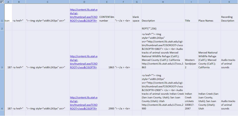 Figure Showing Data in Excel