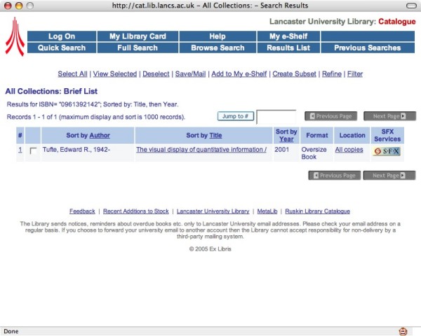 Screenshot of Talis Directory