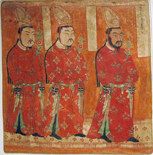 Uighur princes, wall painting.