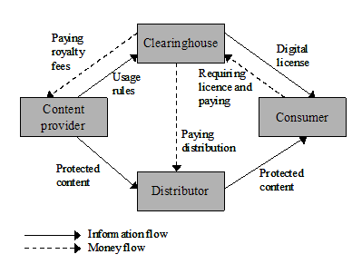 Chart showing components of a DRM system