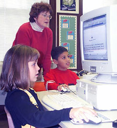 Photograph of classroom computer use
