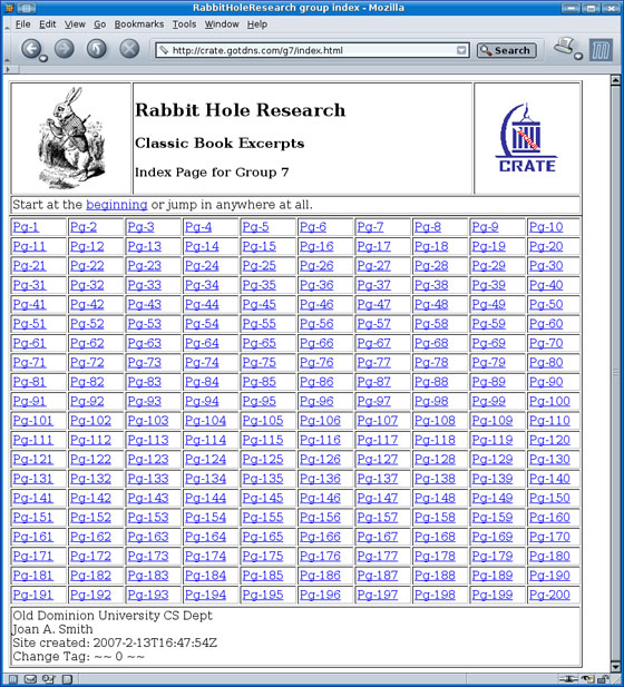 figure 5, screen shot showing example of buffet style internal link strategy