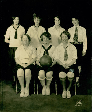 Group photo of women's basketball team, 1927.