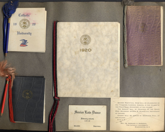 Image of scrapbook page that has four booklets attached