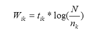 tf*idf weighting formula