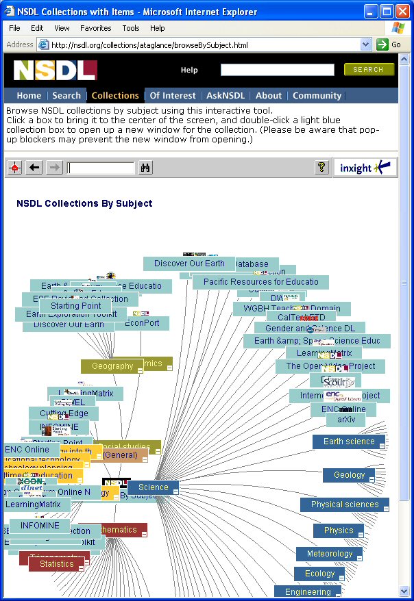 Screen shot of Inxight's Star Tree interactive tool