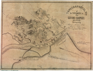 Photograph: 1864 map of the vicinity of the Grand Rapids, Red River, Louisiana